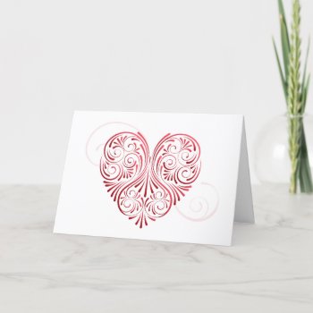 Curly Heart Valentine's Day Card by lamessegee at Zazzle