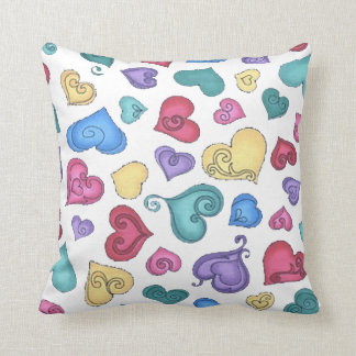 CURLY HEARTS by SHARON SHARPE Throw Pillow