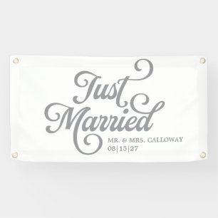 Curly Just Married Car Banner