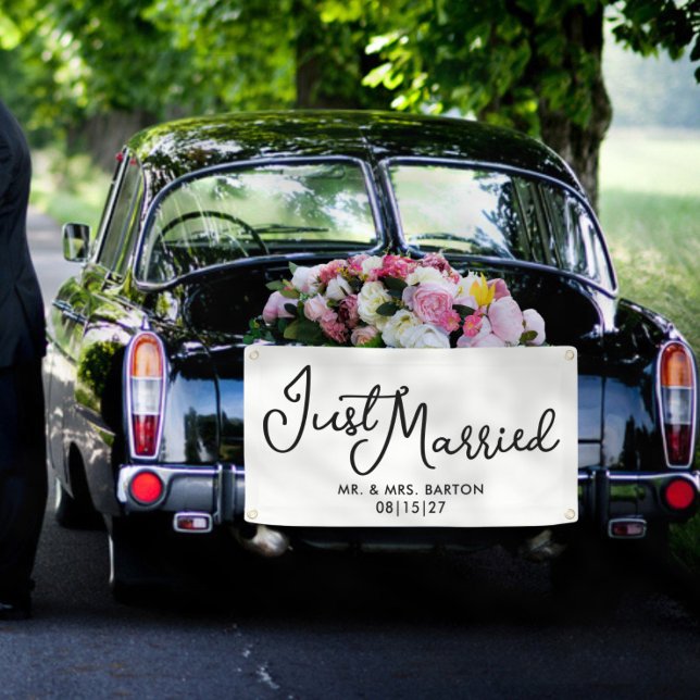 Curly Just Married Car Banner (Creator Uploaded)