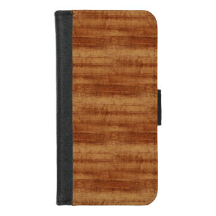 Curly Koa Acacia Wood Grain Look iPhone 8/7 Wallet Case