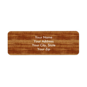 Curly Koa Acacia Wood Grain Look Label