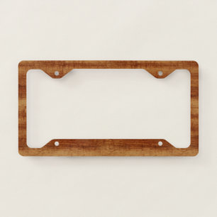 Curly Koa Acacia Wood Grain Look License Plate Frame