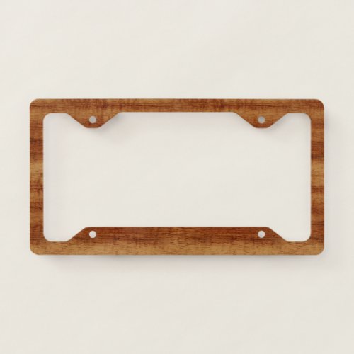 Curly Koa Acacia Wood Grain Look License Plate Frame