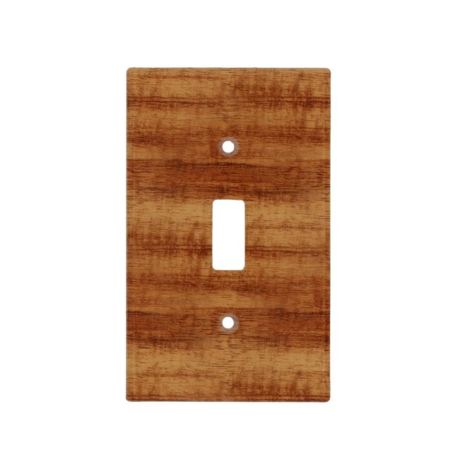 Curly Koa Acacia Wood Grain Look Light Switch Cover (Front)