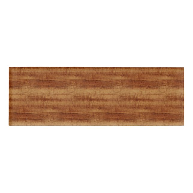 Curly Koa Acacia Wood Grain Look Name Tag (Front)