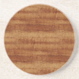 Curly Koa Acacia Wood Grain Look Sandstone Coaster