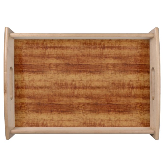 Curly Koa Acacia Wood Grain Look Serving Tray (Front)