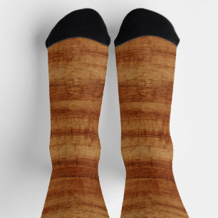 Curly Koa Acacia Wood Grain Look Socks