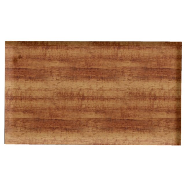 Curly Koa Acacia Wood Grain Look Table Number Holder (Front)