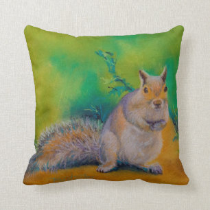 Curly, Larry and Moe Squirrels Throw Pillow