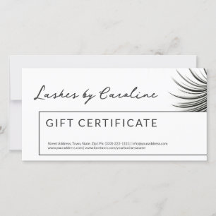 Curly Lashes Gift Certificate White Bordered Thank You Card