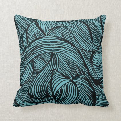 Curly LINEs Throw Pillow