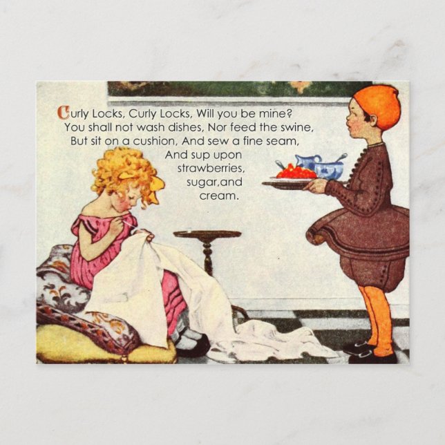 Curly Locks, Curly Locks, Will You Be Mine? Postcard (Front)