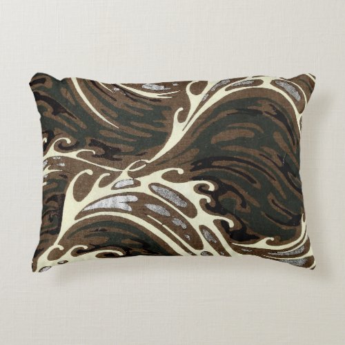 Curly Ocean Waves Decorative Pillow