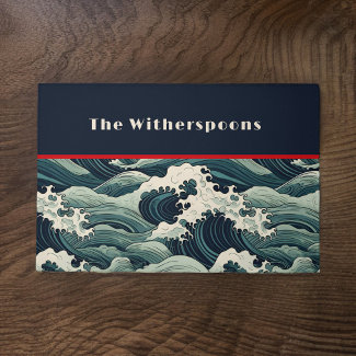 Curly Ocean Waves Vintage Japanese Look Monogram