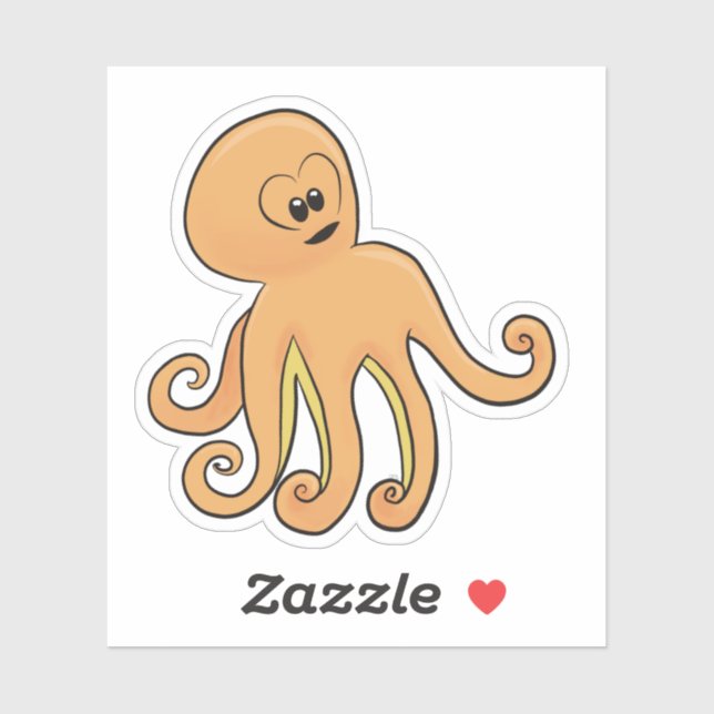 Curly octopus sticker (Sheet)