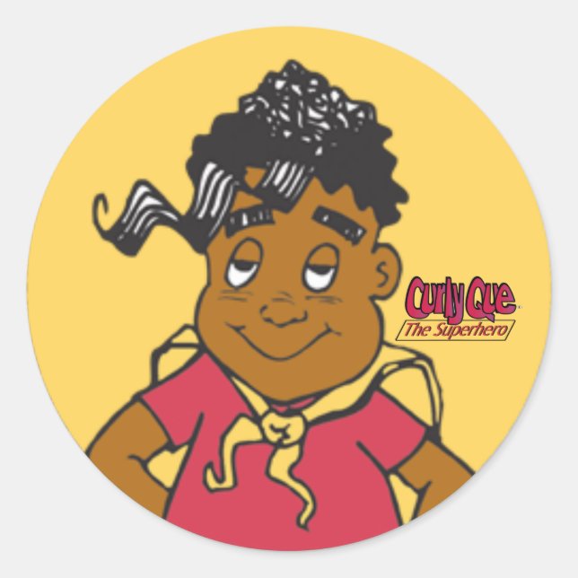 Curly Que Classic Round Sticker (Front)