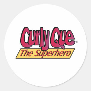 Curly Que the superhero Classic Round Sticker
