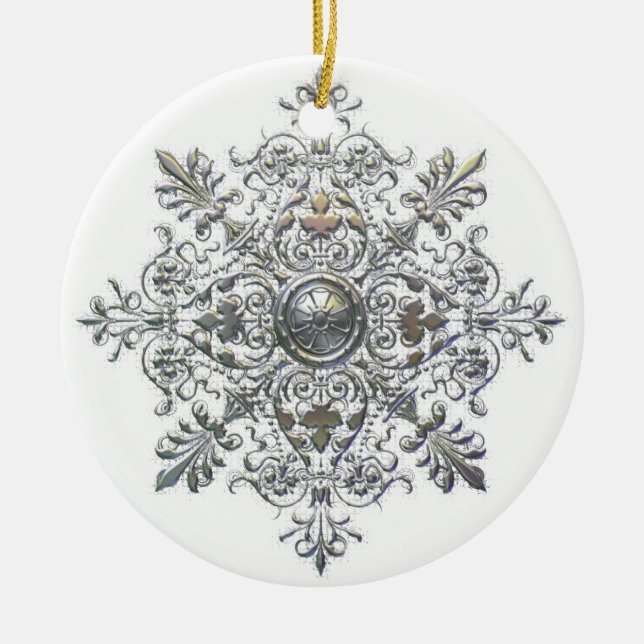 Curly Snowflake Ornament (Front)