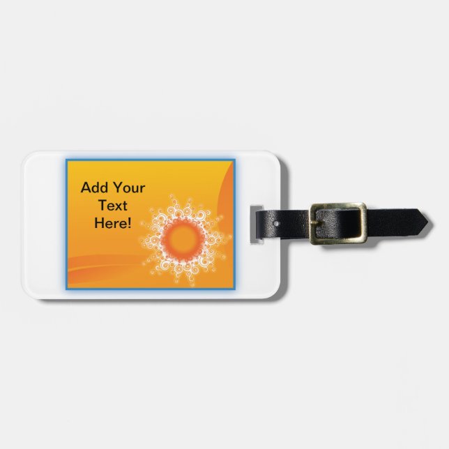 Curly Sunshine Customizable Design Luggage Tag (Front Horizontal)