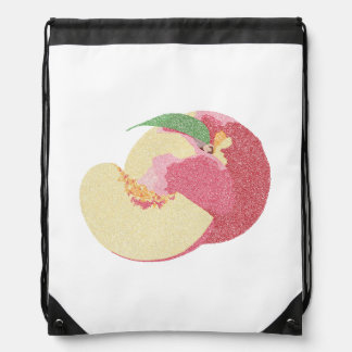 Curly Sweet Peaches Drawstring Bag