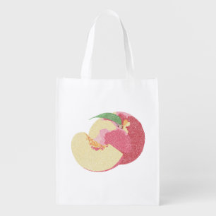 Curly Sweet Peaches Grocery Bag