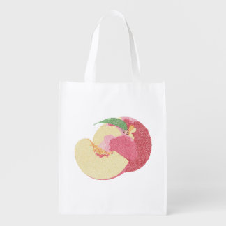 Curly Sweet Peaches Grocery Bag