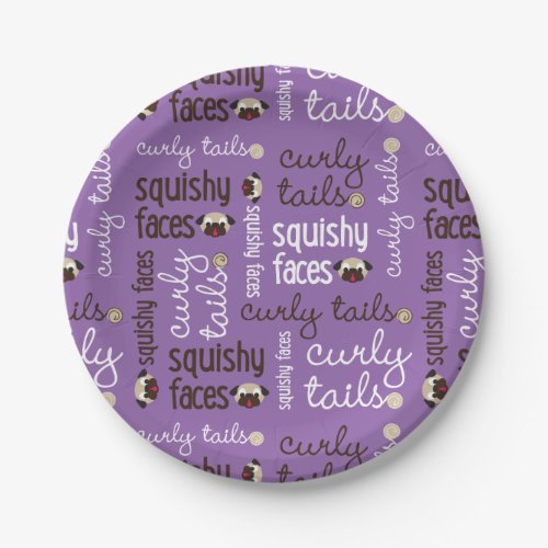 Curly Tails Squishy Faces Fun Type Design Party Paper Plates