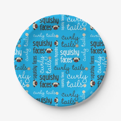 Curly Tails Squishy Faces Pug Party Paper Plates
