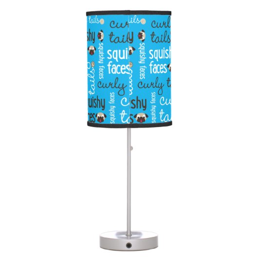 Curly Tails, Squishy Faces Pug Table Lamp (Back)