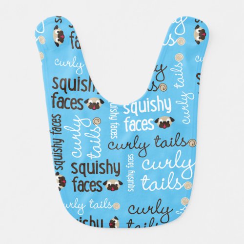Curly Tails Squishy Faces Type Baby Bib