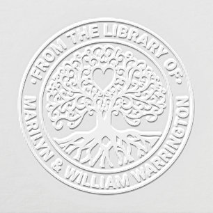 Curly Tree of Life Heart #2 Couple Library Book Nm Embosser