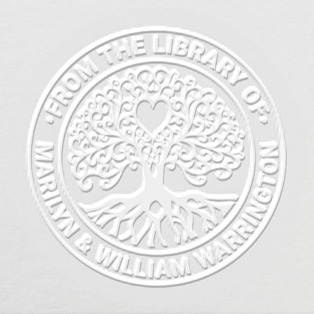 Curly Tree of Life Heart #2 Couple Library Book Nm Embosser (Design)