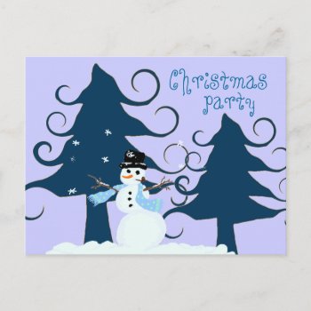 Curly Trees Purple Christmas Party Invitation by PartyPrep at Zazzle