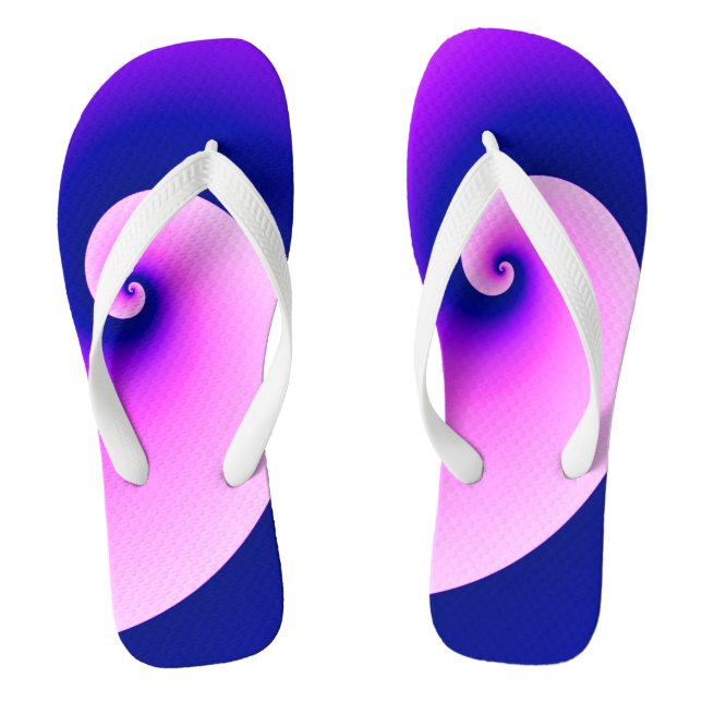 Curly Waves in Purple Flip Flops (Footbed)