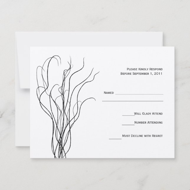 Curly Willow Wedding RSVP Response Card (Front)