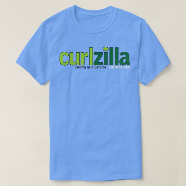 Curlzilla Curling as a Service Logo T-Shirt (Design Front)