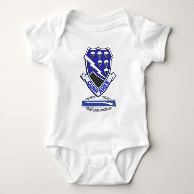 Currahee Patch & Combat Infantry Badge Baby Bodysuit (Front)