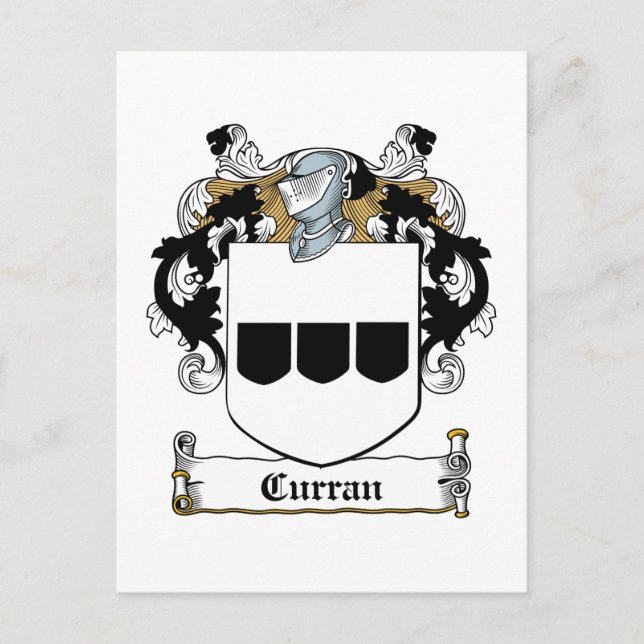 Curran Family Crest Postcard (Front)