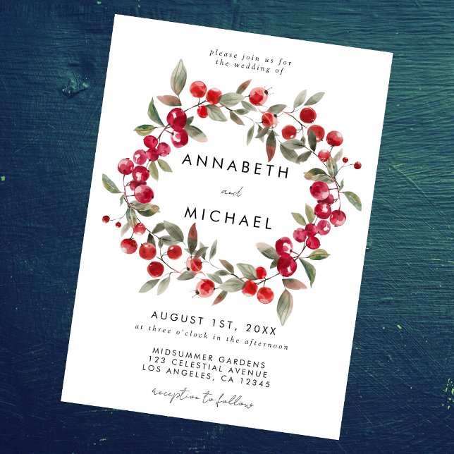 Currant Berry Wedding Invitation (Creator Uploaded)