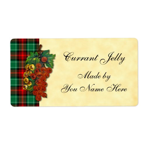 Currants Red Green Holiday Plaid Recipe Labels