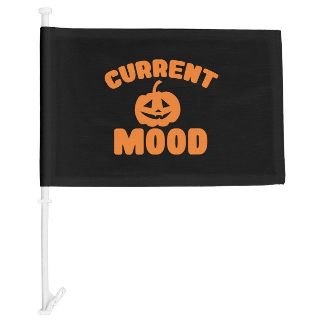 Current mood funny pumpkin halloween car flag (Front)