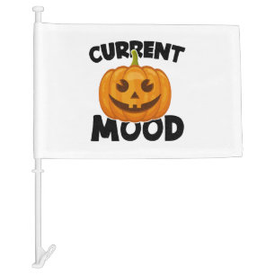 Current Mood Funny Pumpkin Halloween Womens Gift Car Flag