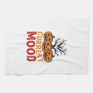 Current Mood Halloween Pumpkin Vintage Shirt Desig Kitchen Towel