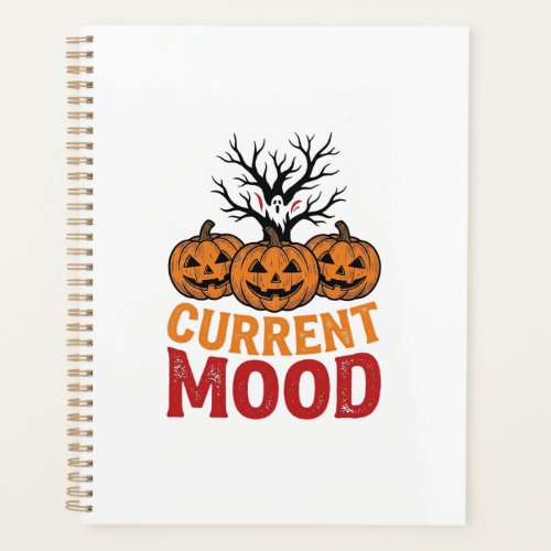 Current Mood Halloween Pumpkin Vintage Shirt Desig Planner