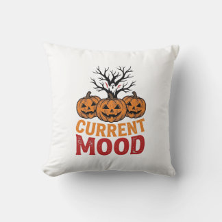 Current Mood Halloween Pumpkin Vintage Shirt Desig Throw Pillow