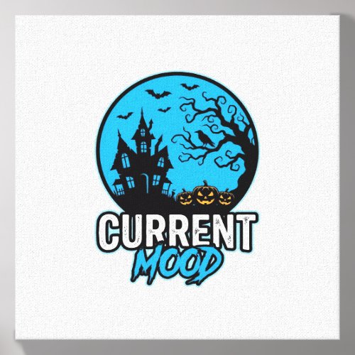 Current Mood Halloween Vintage Engraving Vector_1 Canvas Photo Tile