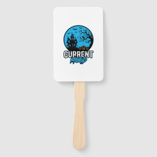 Current Mood Halloween Vintage Engraving Vector_1 Hand Fan