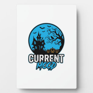 Current Mood Halloween Vintage Engraving Vector_1 Plaque